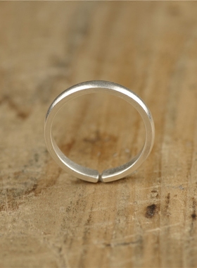 外婆的戒指 小D型开口纯银 妈妈婆婆奶奶闺蜜女友礼物刻字小对戒