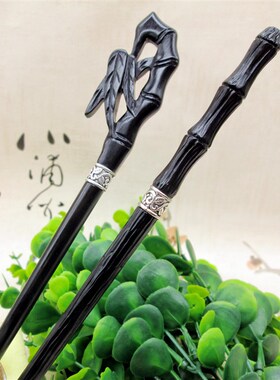 刀簪藏剑簪黑檀木簪中刀发簪女古风汉服配饰防身簪木簪子头饰发钗