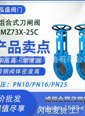 MZ73X-10/16/25C组合式刀闸阀双向密封插板阀两片式刀闸阀闸板阀