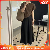 半裙 女高级感2023新款 孕妇半身裙春秋款 夏绸缎a字裙高品质孕妇装