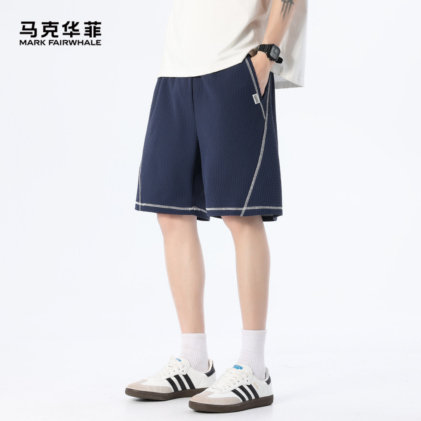 马克华菲休闲短裤男2026夏季新款美式复古轻薄透气宽松五分裤男款