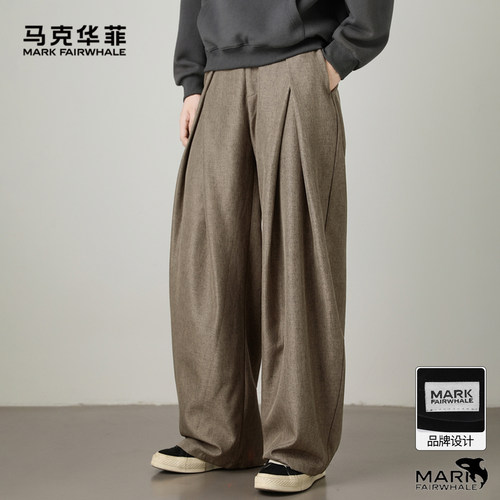 马克华菲男美式弯刀裤老钱风长裤
