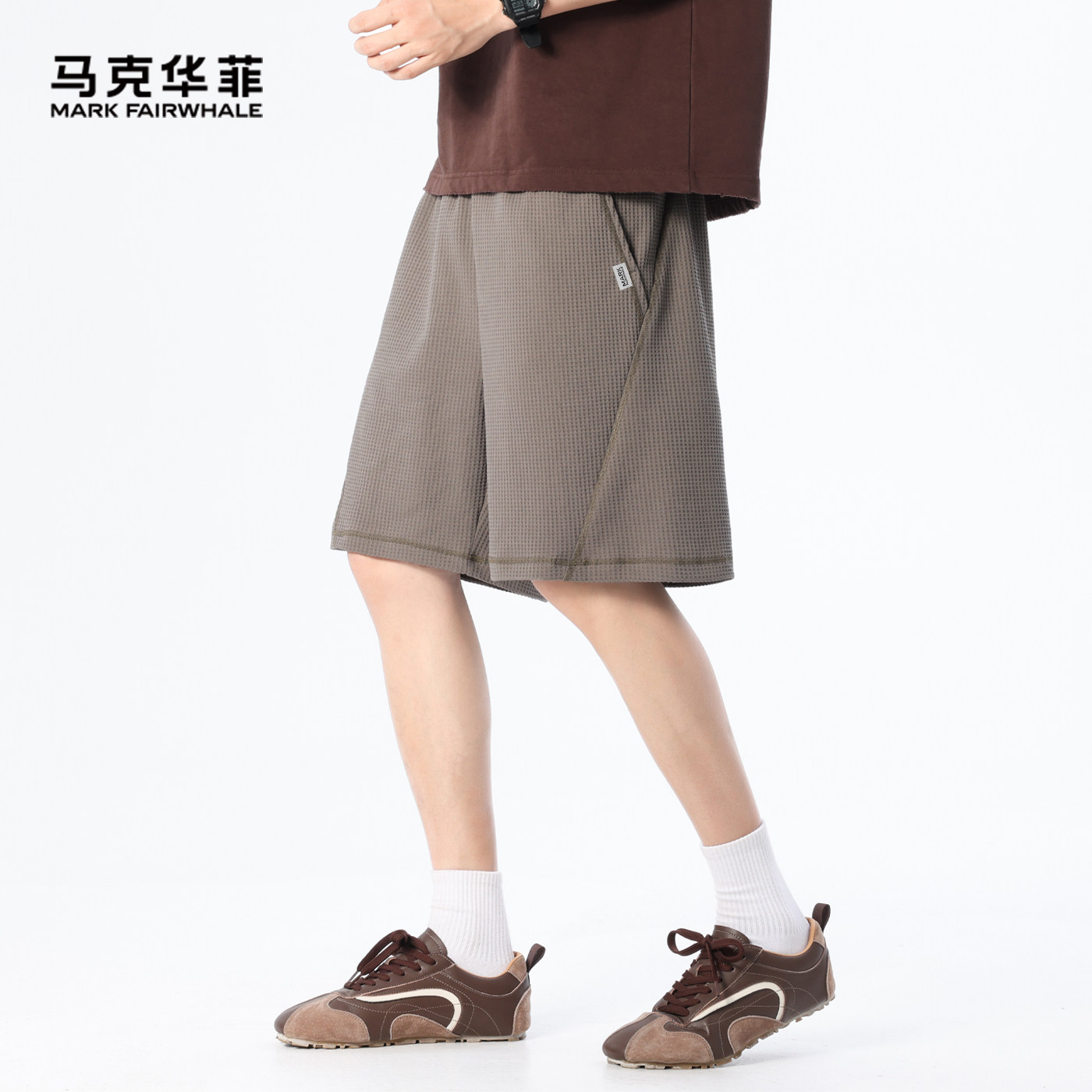 马克华菲休闲短裤男2026夏季新款潮牌美式复古轻薄透气宽松五分裤