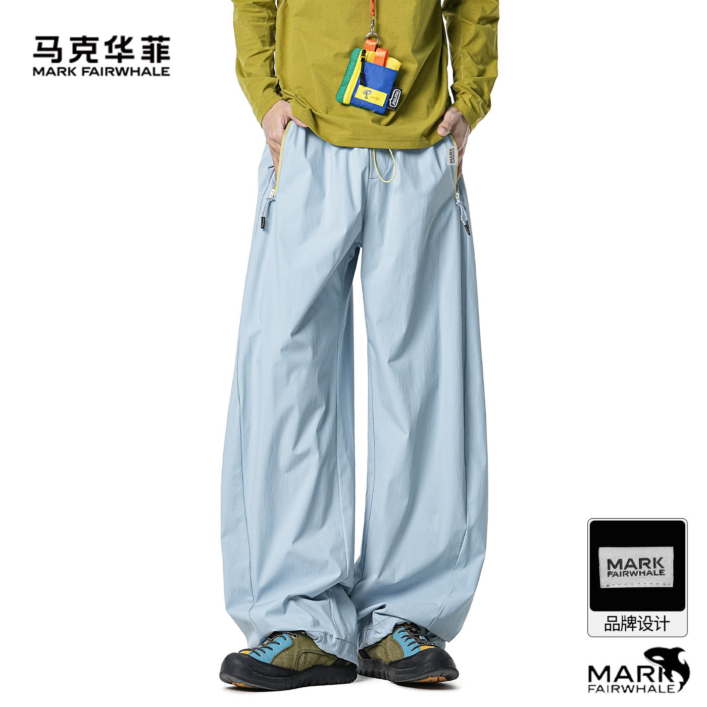 马克华菲2026春季新款男士户外休闲风宽松直筒阔腿裤潮流百搭长裤