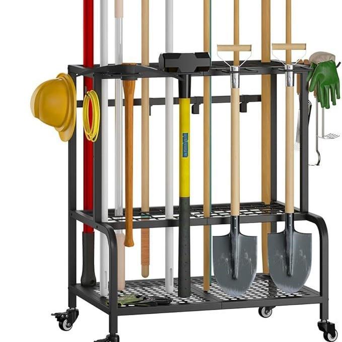 园艺工具，钩子的电动工具和储物储物棚地下室和车库的花园仪表架