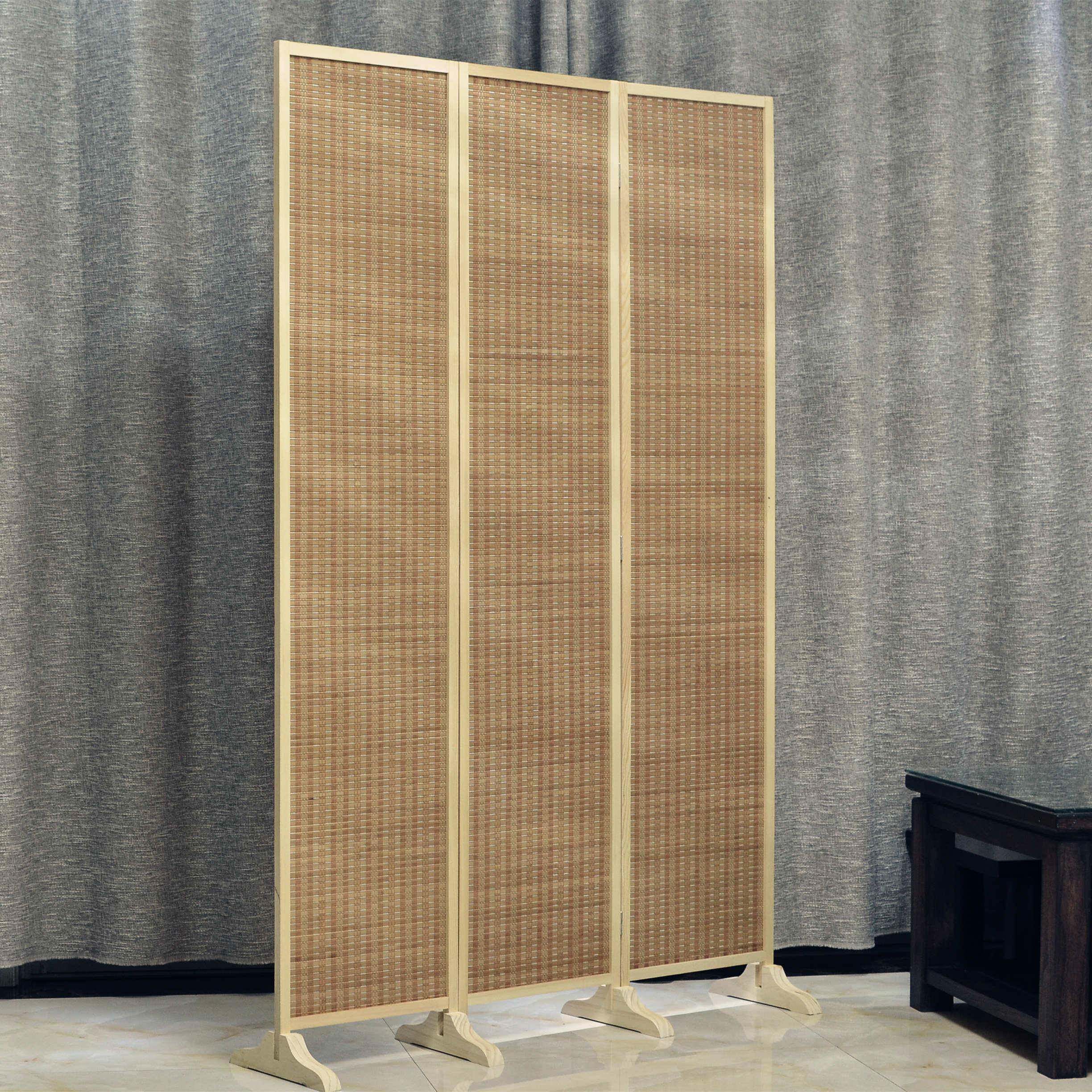 A18屏风隔断折屏日式玄关客餐厅间隔折屏阳台屏风竹编木质室内屏