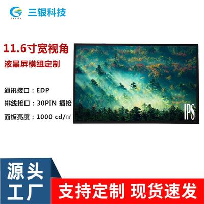 11.6寸1920X1080高分250~300NitsEDP接口厚款车载工控液晶屏