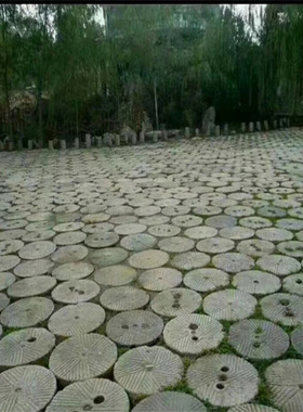 老磨盘农村老旧石磨盘踏步石老石盘石碾子石磙铺路石磨盘旧石磨