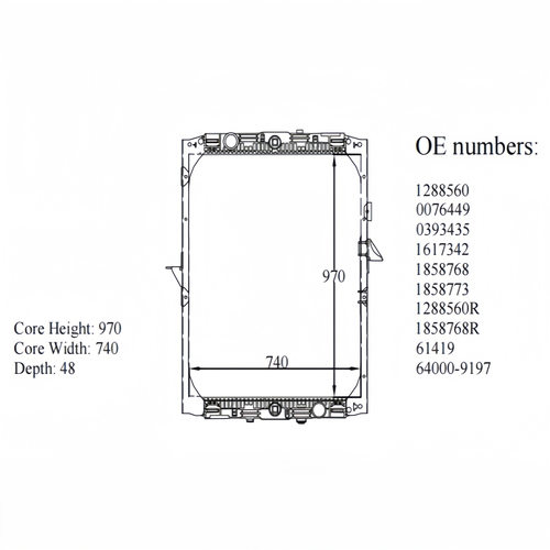 卡车散热器用于DAF18587731288560R1858768R6141964000-9197
