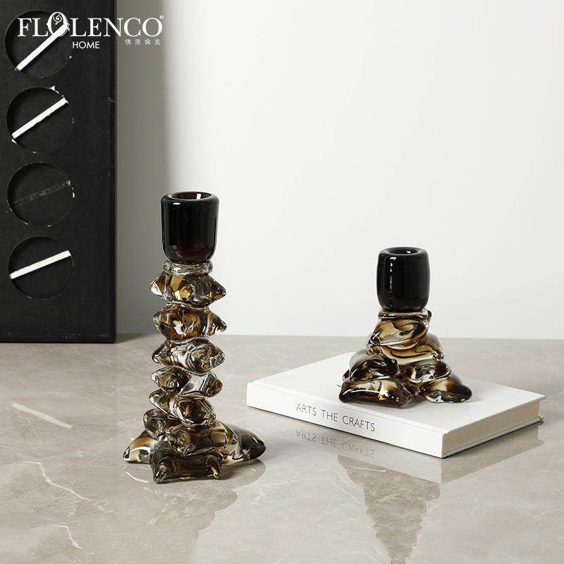 现代轻奢抽象艺术叠块烛台玻璃摆件别墅酒店装饰柜高级感软装饰品,家装灯饰光源,其它灯具灯饰,淘宝优惠券,粉丝福利购,淘宝优惠卷