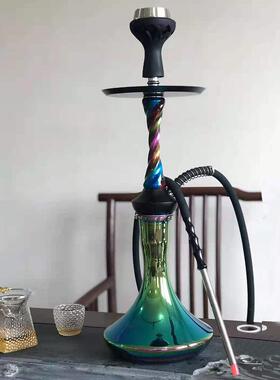 热销螺旋水烟螺旋单管渐变色炫彩水烟壶hookah彩色水烟