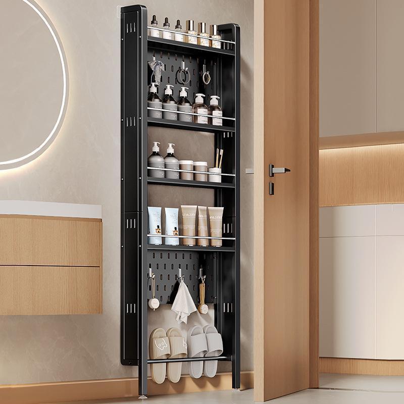 卫生间门后置物架多层落地洞洞板夹缝超薄玄关缝隙浴室极窄收纳架