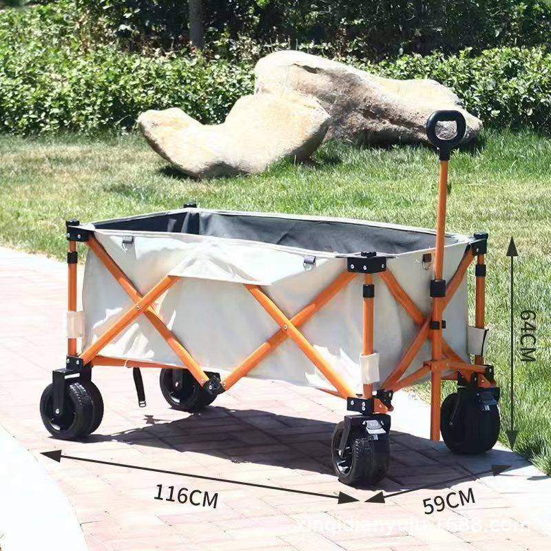 折叠露营野餐手推车便捷户手拉旅行户外露营小推车可折叠摆摊营地