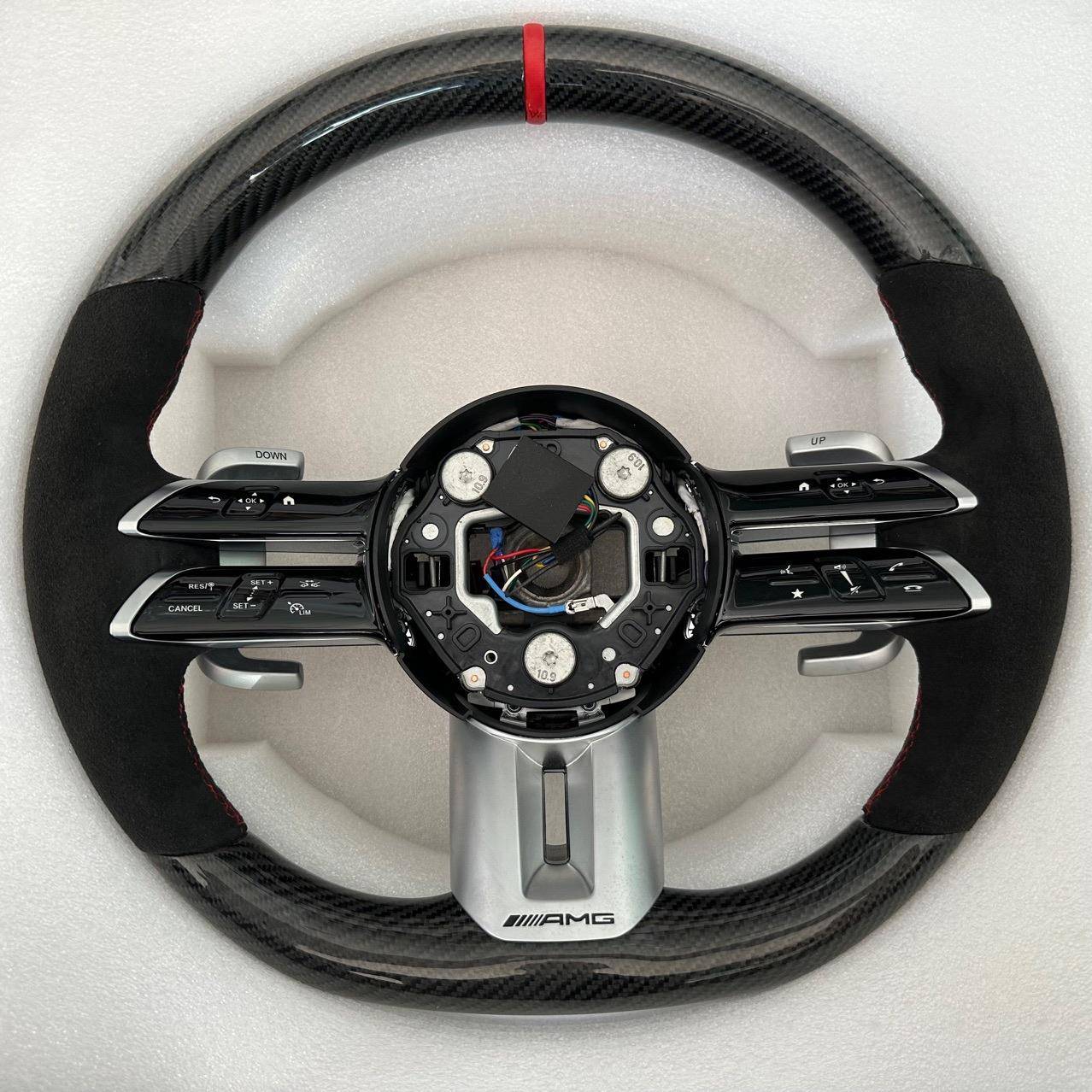 适用于奔驰A180LC200LE300GLC260GLA200改蜻蜓新AMG碳纤方向盘