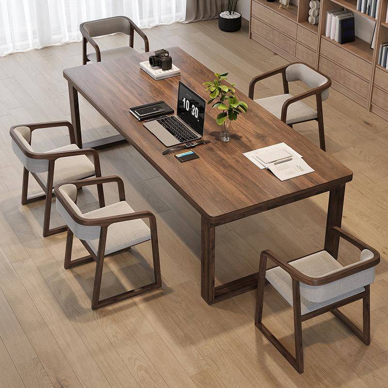 【折扣价】高档南美黑胡桃木客厅大长书桌家用现代莫比恩工作台餐