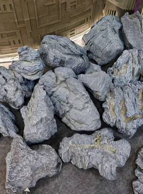 【折扣价】PU泡沫仿真英德石橱窗雕塑摆件灰色假石头小号PU泡沫青