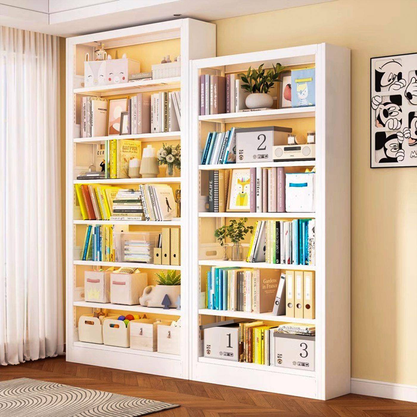 【折扣价】钢制书架家用多层加厚落地书柜儿童玩具收纳架书本储物