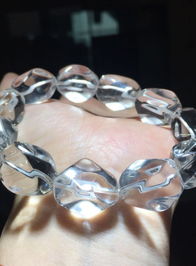 天然白水晶 随行手串约11mm~约12mm 礼物 透体 净体少冰裂