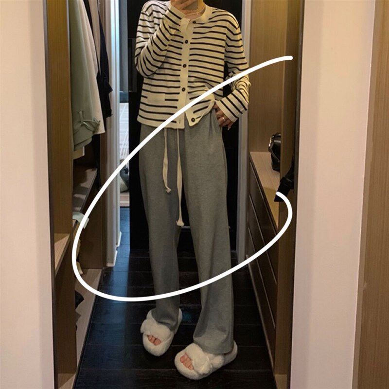 孕妇阔腿裤子春夏秋新款外穿灰色孕妇休闲裤