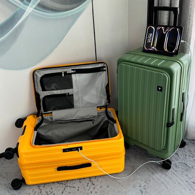 深仓皮箱男静音轮大容量pc前开盖24寸托运防爆旅行箱女商务26寸