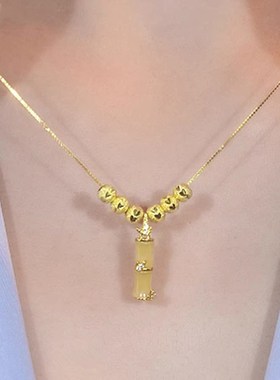 高级感竹节项链女独特设计网红爆款简约气质时尚颈链锁骨链配饰潮