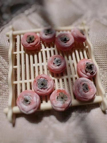 仿真粘土微缩柿饼水果蔬菜模型摆件娃娃屋装食玩收藏黏土