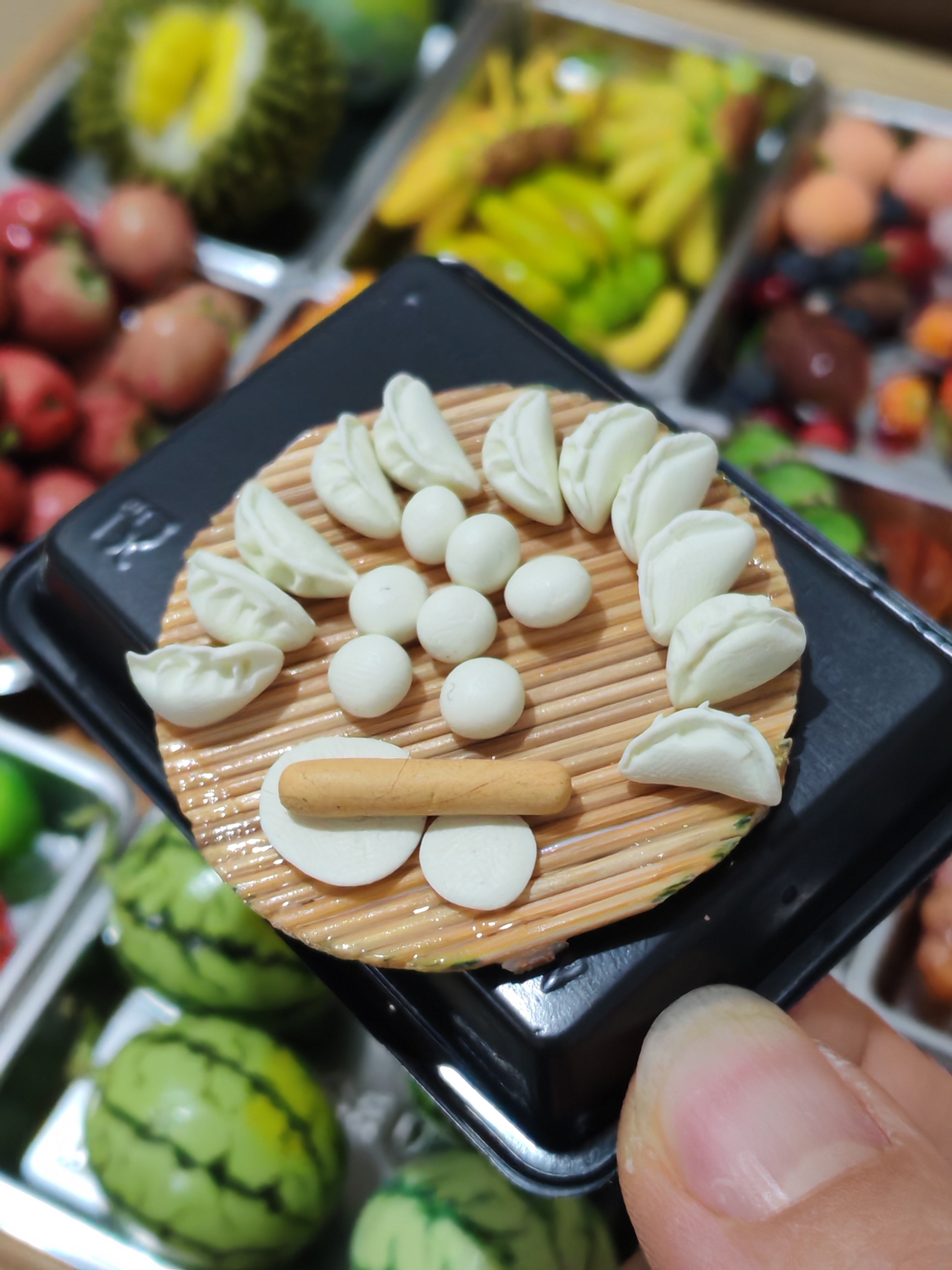 仿真粘土微缩包饺子场景水果蔬菜BJD场景道具娃屋