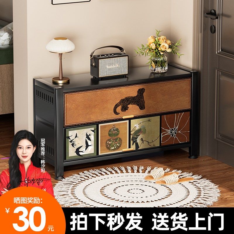 钢制家用门口鞋柜收纳柜一体二合一靠墙入户门外走廊超大容量多层,住宅家具,鞋柜,淘宝优惠券,粉丝福利购,淘宝优惠卷
