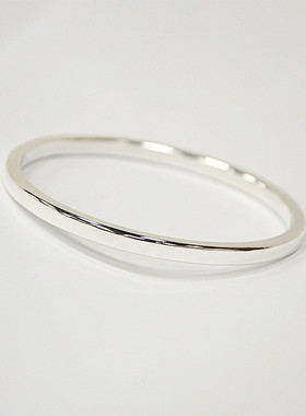 (小清水)999纯银手镯女情侣款手环简约实心闭口男镯子刻字 银饰品