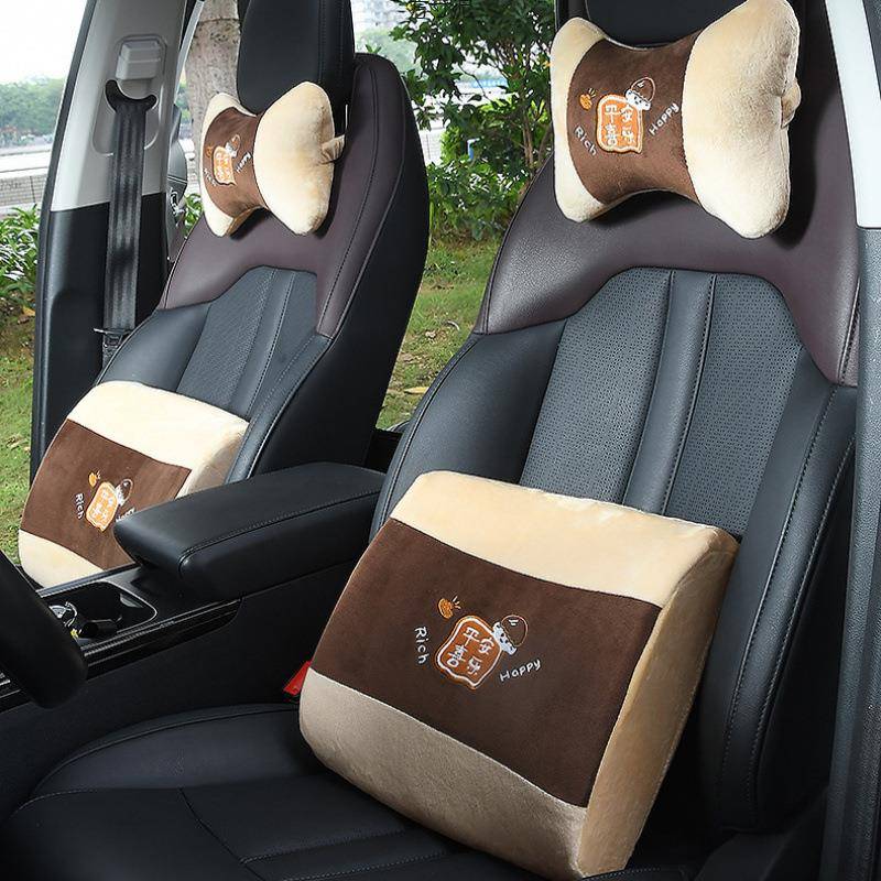 【折扣价】汽车头枕护颈枕车载记忆棉腰靠车用二合一抱枕被子四季