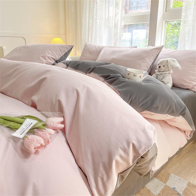 【折扣价】美式秋冬80支长绒棉磨毛四件套全棉被套单品床单床笠纯