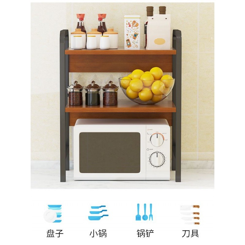 现货速发厨房置物架台面双层调料架一体家用品桌面2层烤箱微波炉