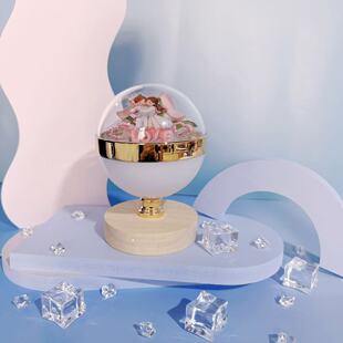 玫瑰花灯led插电暖光旋转氛围感小夜灯送女朋友生日情人节礼物