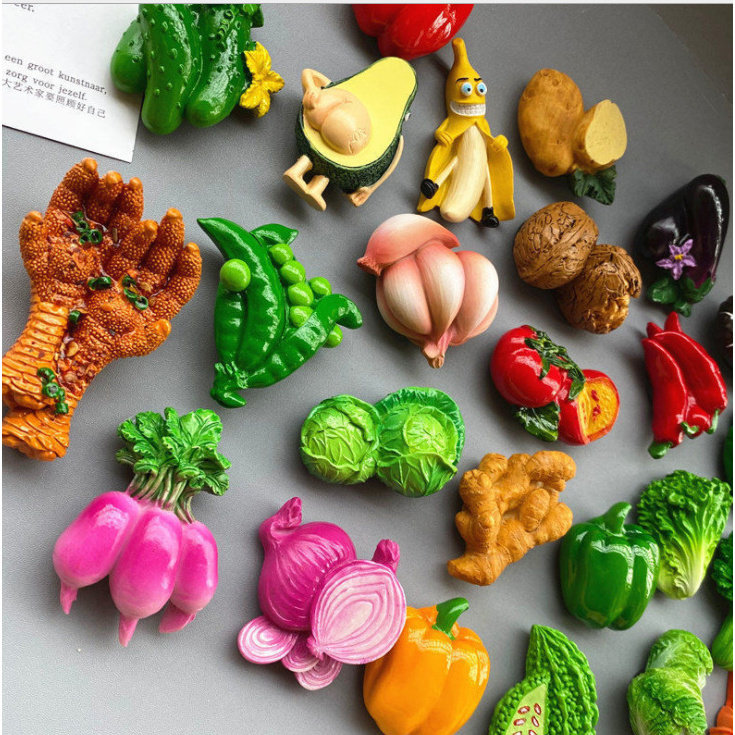 素食主义D立体仿真蔬菜冰箱贴磁贴磁性磁铁装饰留言贴磁扣吸铁石