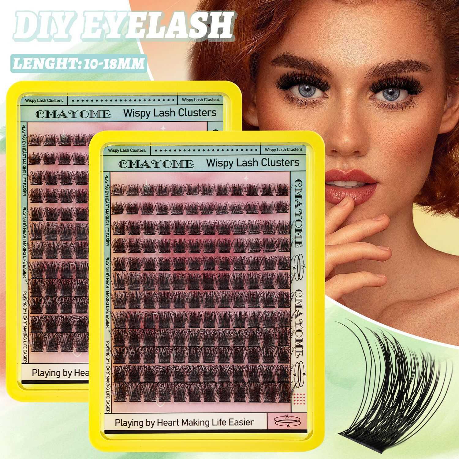 爆款分段式假睫毛套装单簇自然大容量卷翘朵毛嫁接眼睫毛