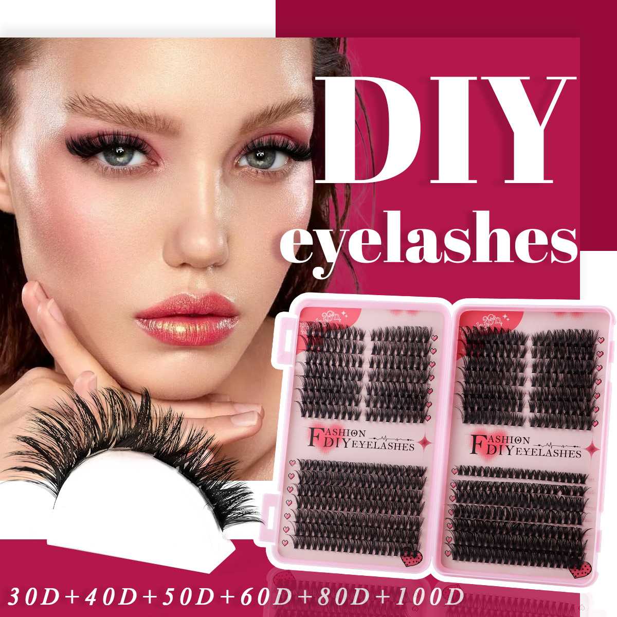 欧美532簇大容量DIY单簇30D-100D狐系假睫毛朵毛浓密假睫毛