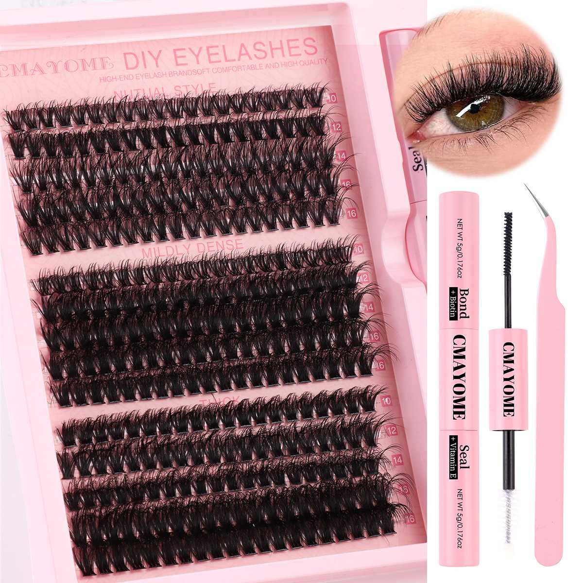 假睫毛DIY朵毛大容量全家福10-16mm混装立体浓密少女睫毛套装
