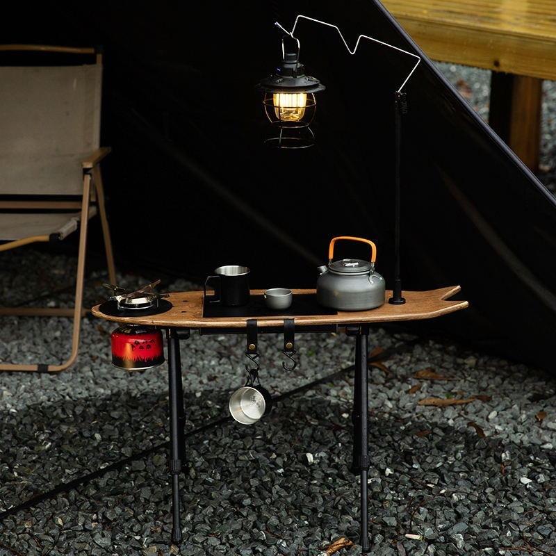 【折扣价】工厂生产户外飞鱼桌旅行小型营地桌便携式茶台带炉升降