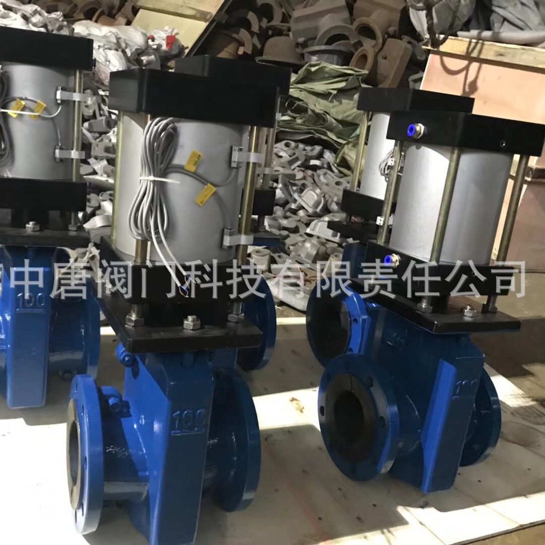 GJ641J-10电动铸铁胶管阀 GJ641J气动管夹阀 气动法兰胶管阀图片