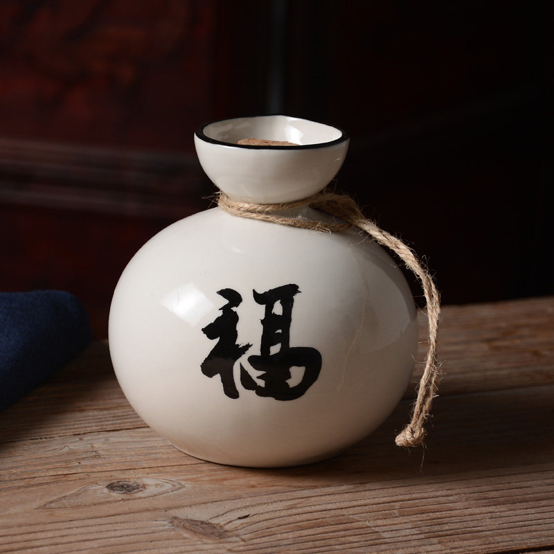 0陶瓷空酒瓶子日式清酒器酒坛子黄酒小酒壶一斤装分酒器