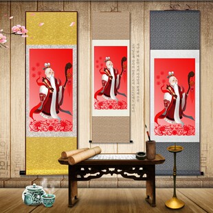 月老画月像画老卷轴挂画月下老人像促房礼堂装饰画婚姻缘