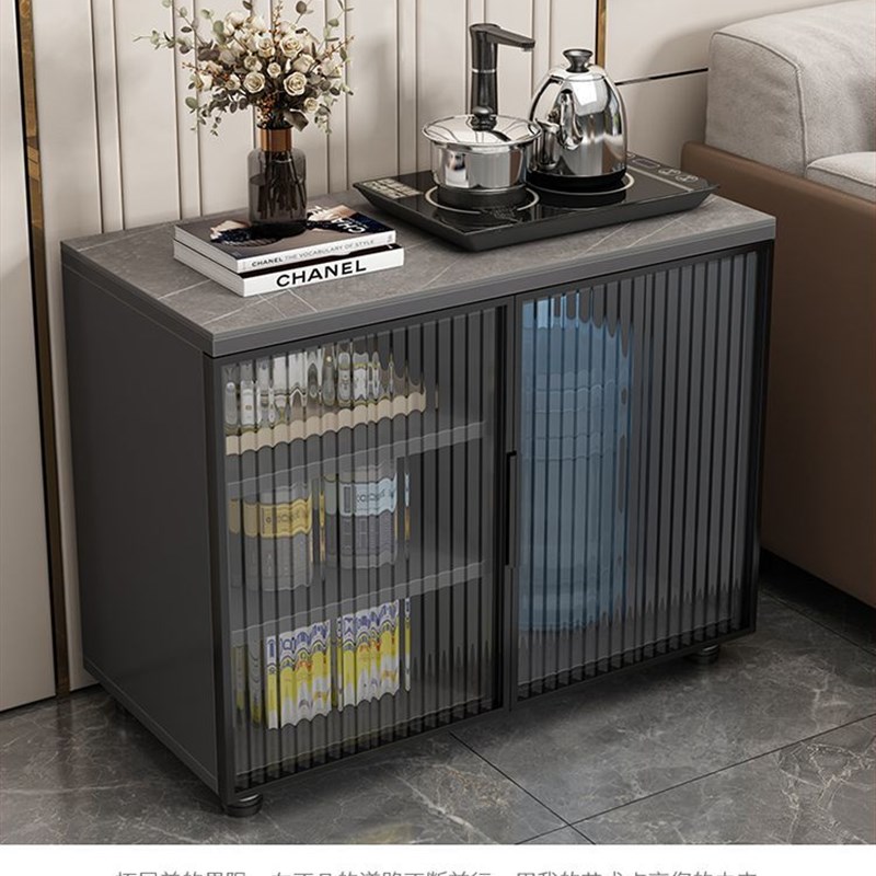 岩板茶水柜办公室矮柜厨房客厅沙发电视边柜咖啡机置物饮水桶柜子