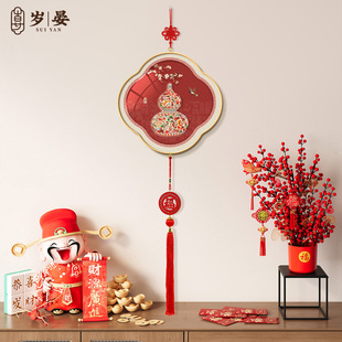 葫芦挂件2026年春节喜庆挂画喜上眉梢花鸟好寓意新中式百福图挂饰