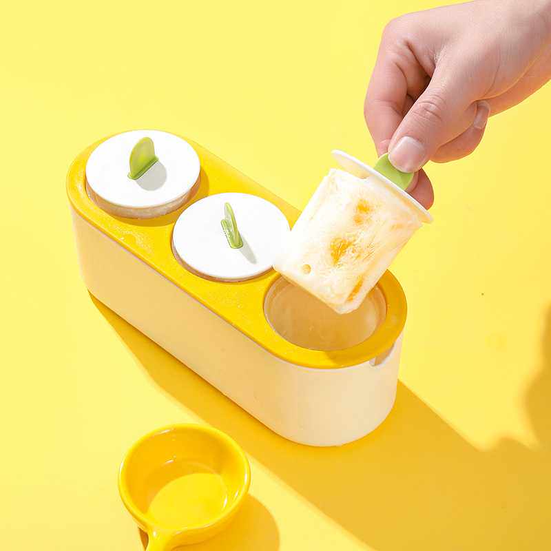 冰棒模diy塑料棒冰模具自制圆筒形冰淇淋雪糕三格冰棍盒家用创意