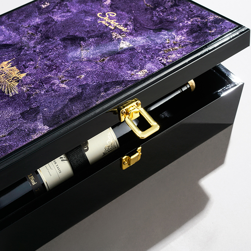 弘泰烤漆木盒红酒包装礼盒红酒盒酒箱盒子单双支春节