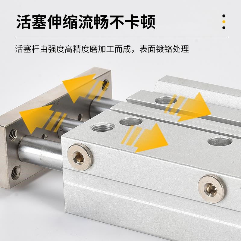 三杆三轴直线轴承双导杆气缸TCL12-16X20X25X10X30X40X50X60*75S