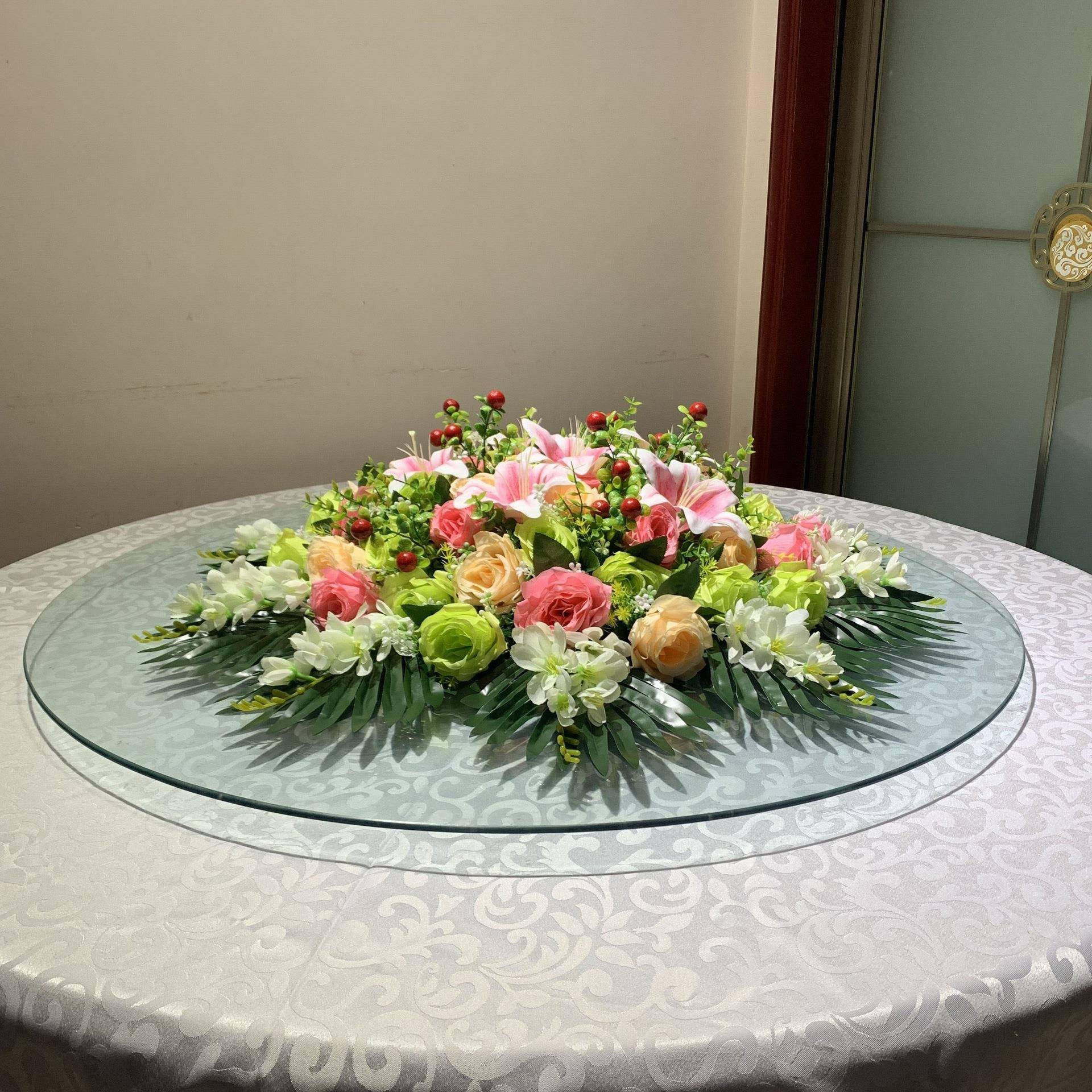 【折扣价】餐桌花摆花酒店圆桌面摆花饭店桌子摆花大桌摆花圆桌转