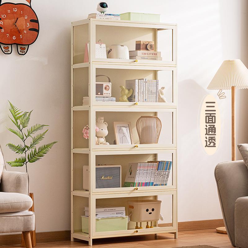 【折扣价】书架书柜置物架带柜门储物柜一体格子柜展示柜落地多层