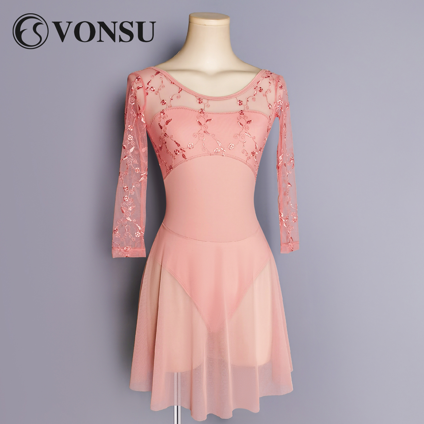 梵舒芭蕾舞练功服刺绣网纱套装