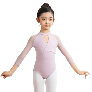 梵舒中国芭蕾舞舞蹈儿童练功服女童长袖体操连体形体跳舞裙幼儿